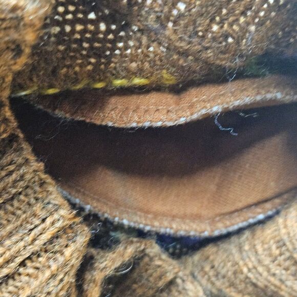 Adrienne Vittadini Rust Floral Long Sleeve Wool Blend Cozy Knit Tunic Sweater - Picture 6 of 11